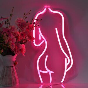 Lady Pink2 Back Neon Signs Led Night Light Usb Connected Decorative Sign Bedroom
